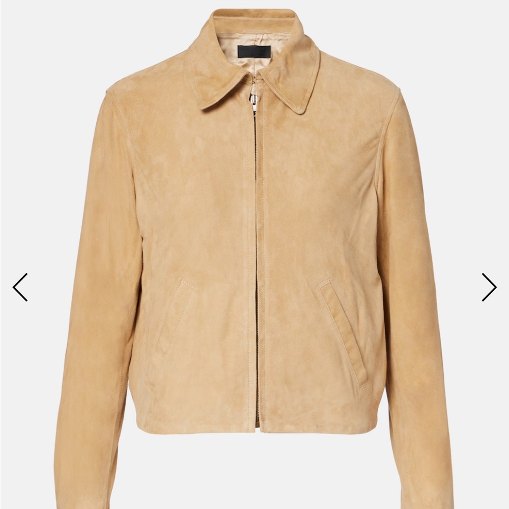 Nili Lotan Beauvais Suede Jacket Light Sand - XS